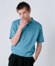 urban relaxing melange knit polo / アーバンリラクシングメランジニットポロ