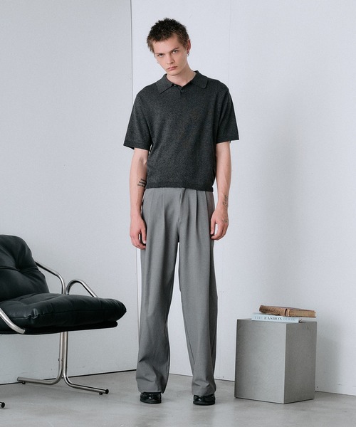 Regen Glanz（レーゲングランツ）の「urban relaxing melange knit polo / アーバンリラクシングメランジニットポロ（ニット/セーター・メンズ・ワインレッド/ブラック/ブルー・SMALL/MEDIUM/LARGE）」の11枚目の写真