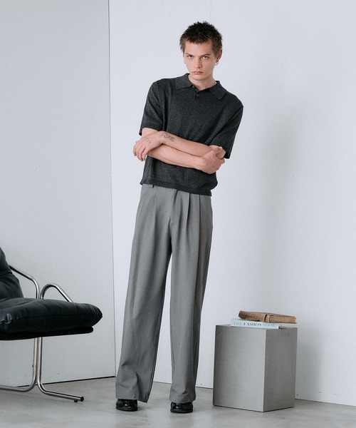 Regen Glanz（レーゲングランツ）の「urban relaxing melange knit polo / アーバンリラクシングメランジニットポロ（ニット/セーター・メンズ・ワインレッド/ブラック/ブルー・SMALL/MEDIUM/LARGE）」の12枚目の写真
