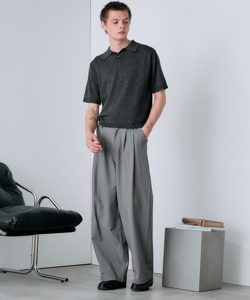 Regen Glanz（レーゲングランツ）の「urban relaxing melange knit polo / アーバンリラクシングメランジニットポロ（ニット/セーター・メンズ・ワインレッド/ブラック/ブルー・SMALL/MEDIUM/LARGE）」の14枚目の写真