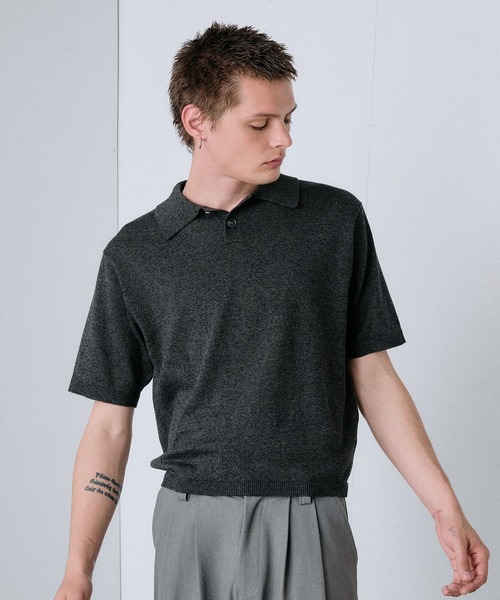 Regen Glanz（レーゲングランツ）の「urban relaxing melange knit polo / アーバンリラクシングメランジニットポロ（ニット/セーター・メンズ・ワインレッド/ブラック/ブルー・SMALL/MEDIUM/LARGE）」の5枚目の写真