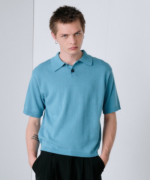 Regen Glanz（レーゲングランツ）の「urban relaxing melange knit polo / アーバンリラクシングメランジニットポロ（ニット/セーター・メンズ・ワインレッド/ブラック/ブルー・SMALL/MEDIUM/LARGE）」の15枚目の写真