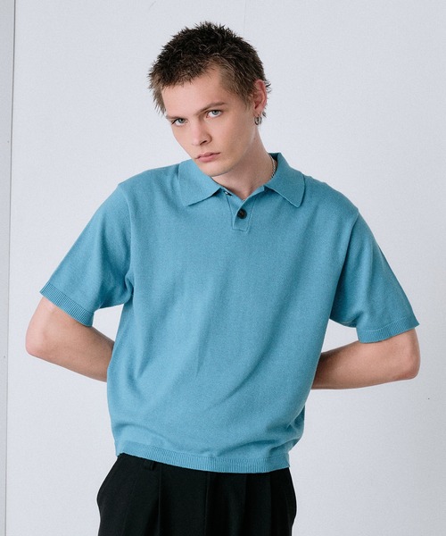 Regen Glanz（レーゲングランツ）の「urban relaxing melange knit polo / アーバンリラクシングメランジニットポロ（ニット/セーター・メンズ・ワインレッド/ブラック/ブルー・SMALL/MEDIUM/LARGE）」の16枚目の写真