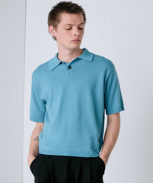 Regen Glanz（レーゲングランツ）の「urban relaxing melange knit polo / アーバンリラクシングメランジニットポロ（ニット/セーター・メンズ・ワインレッド/ブラック/ブルー・SMALL/MEDIUM/LARGE）」の17枚目の写真