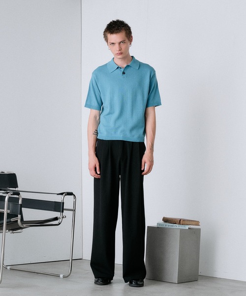 Regen Glanz（レーゲングランツ）の「urban relaxing melange knit polo / アーバンリラクシングメランジニットポロ（ニット/セーター・メンズ・ワインレッド/ブラック/ブルー・SMALL/MEDIUM/LARGE）」の18枚目の写真