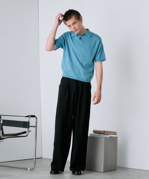 Regen Glanz（レーゲングランツ）の「urban relaxing melange knit polo / アーバンリラクシングメランジニットポロ（ニット/セーター・メンズ・ワインレッド/ブラック/ブルー・SMALL/MEDIUM/LARGE）」の19枚目の写真