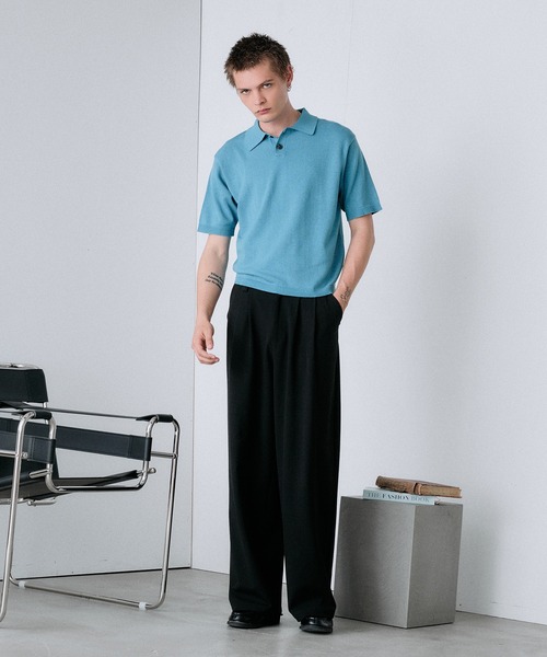 Regen Glanz（レーゲングランツ）の「urban relaxing melange knit polo / アーバンリラクシングメランジニットポロ（ニット/セーター・メンズ・ワインレッド/ブラック/ブルー・SMALL/MEDIUM/LARGE）」の20枚目の写真