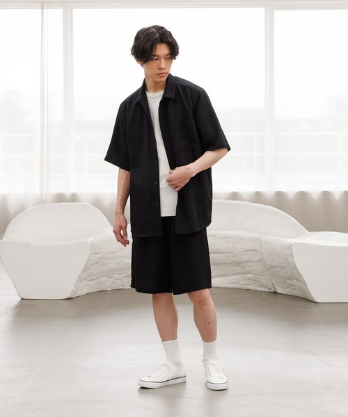 GLOBAL WORK（グローバルワーク）の「AiryBreezeシャツ/半袖/638149（シャツ/ブラウス・メンズ・ベージュ/ダークブルー/ブラック/ダークブラウン・X-LARGE/MEDIUM/LARGE/SMALL）」の5枚目の写真