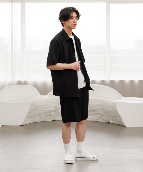GLOBAL WORK（グローバルワーク）の「AiryBreezeシャツ/半袖/638149（シャツ/ブラウス・メンズ・ベージュ/ダークブルー/ブラック/ダークブラウン・X-LARGE/MEDIUM/LARGE/SMALL）」の8枚目の写真