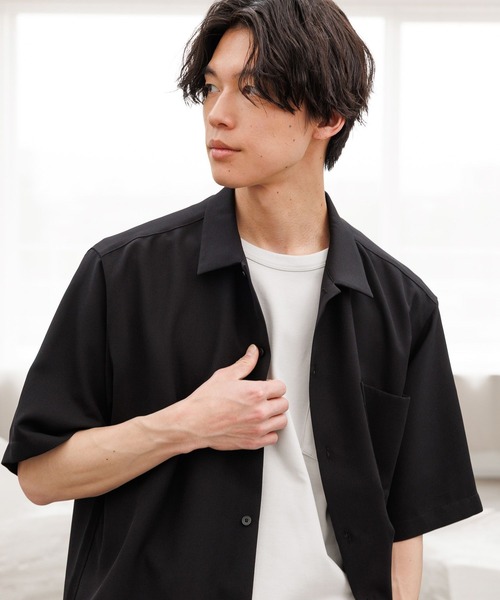 GLOBAL WORK（グローバルワーク）の「AiryBreezeシャツ/半袖/638149（シャツ/ブラウス・メンズ・ベージュ/ダークブルー/ブラック/ダークブラウン・X-LARGE/MEDIUM/LARGE/SMALL）」の12枚目の写真