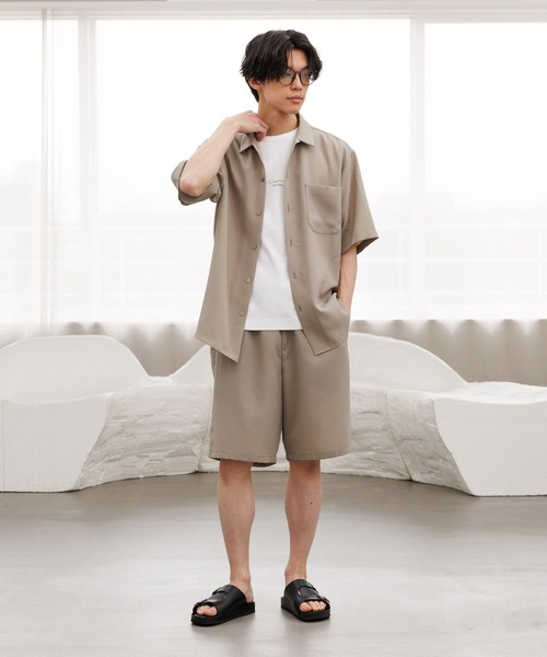 GLOBAL WORK（グローバルワーク）の「AiryBreezeシャツ/半袖/638149（シャツ/ブラウス・メンズ・ベージュ/ダークブルー/ブラック/ダークブラウン・X-LARGE/MEDIUM/LARGE/SMALL）」の21枚目の写真
