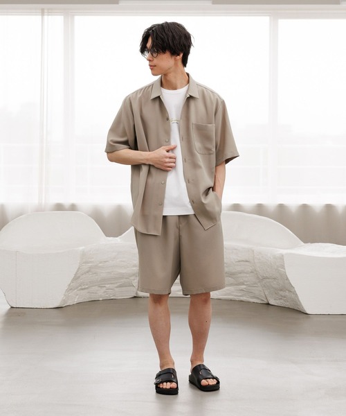GLOBAL WORK（グローバルワーク）の「AiryBreezeシャツ/半袖/638149（シャツ/ブラウス・メンズ・ベージュ/ダークブルー/ブラック/ダークブラウン・X-LARGE/MEDIUM/LARGE/SMALL）」の22枚目の写真