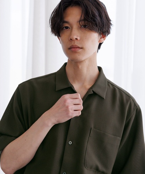 GLOBAL WORK（グローバルワーク）の「AiryBreezeシャツ/半袖/638149（シャツ/ブラウス・メンズ・ベージュ/ダークブルー/ブラック/ダークブラウン・X-LARGE/MEDIUM/LARGE/SMALL）」の18枚目の写真
