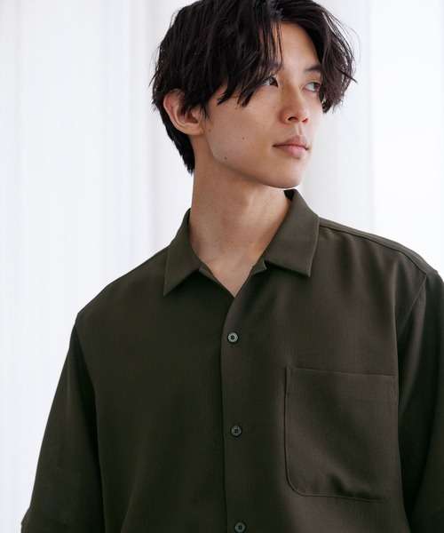 GLOBAL WORK（グローバルワーク）の「AiryBreezeシャツ/半袖/638149（シャツ/ブラウス・メンズ・ベージュ/ダークブルー/ブラック/ダークブラウン・X-LARGE/MEDIUM/LARGE/SMALL）」の19枚目の写真