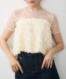 フラワーレースシアートップス / floral lace sheer top