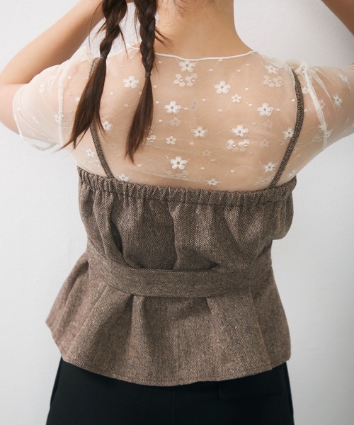 Lunea(ルネア)の「フラワーレースシアートップス / floral lace sheer top(Tシャツ/カットソー・レディース・アイボリー/ホワイト・FREE)」の10枚目の写真