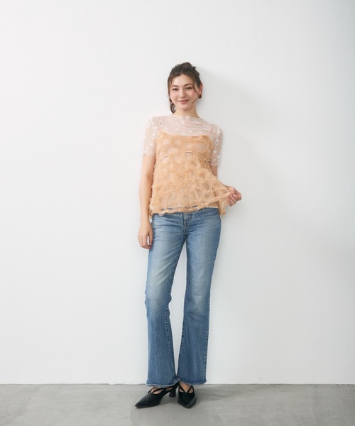 Lunea(ルネア)の「フラワーレースシアートップス / floral lace sheer top(Tシャツ/カットソー・レディース・アイボリー/ホワイト・FREE)」の20枚目の写真