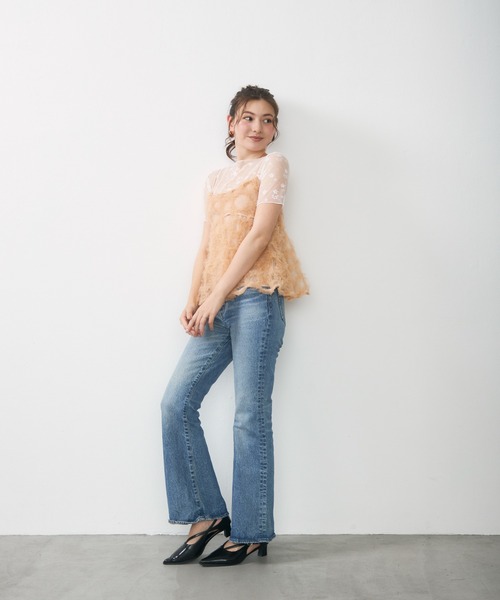 Lunea(ルネア)の「フラワーレースシアートップス / floral lace sheer top(Tシャツ/カットソー・レディース・アイボリー/ホワイト・FREE)」の21枚目の写真