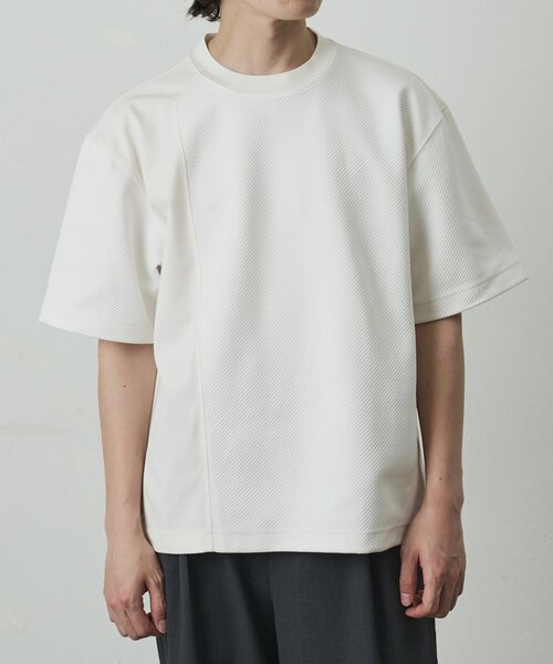 COLONY 2139(コロニートゥーワンスリーナイン)の「バイアススウィッチングTシャツ(Tシャツ/カットソー・メンズ・ホワイト/チャコールグレー・LARGE/MEDIUM)」の2枚目の写真