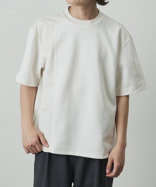 COLONY 2139(コロニートゥーワンスリーナイン)の「バイアススウィッチングTシャツ(Tシャツ/カットソー・メンズ・ホワイト/チャコールグレー・LARGE/MEDIUM)」の3枚目の写真