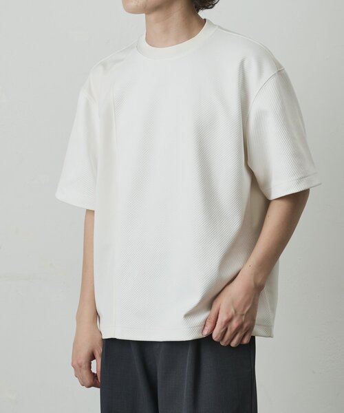 COLONY 2139(コロニートゥーワンスリーナイン)の「バイアススウィッチングTシャツ(Tシャツ/カットソー・メンズ・ホワイト/チャコールグレー・LARGE/MEDIUM)」の4枚目の写真