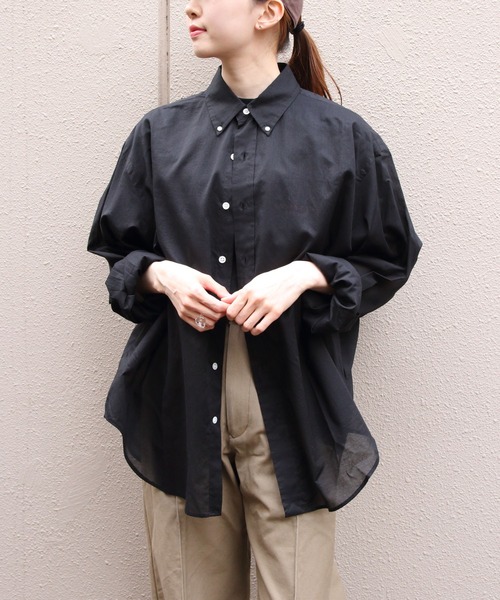 THE SHINZONE(ザ シンゾーン)の「THE SHINZONE/シンゾーン シアーダディシャツ SHEER DADDY SHIRT 25MMSBL09(シャツ/ブラウス・レディース・ブルー/ブラック・FREE)」の2枚目の写真