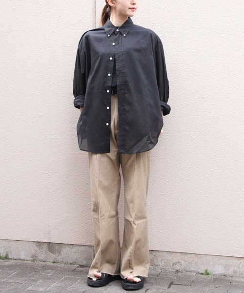 THE SHINZONE(ザ シンゾーン)の「THE SHINZONE/シンゾーン シアーダディシャツ SHEER DADDY SHIRT 25MMSBL09(シャツ/ブラウス・レディース・ブルー/ブラック・FREE)」の5枚目の写真