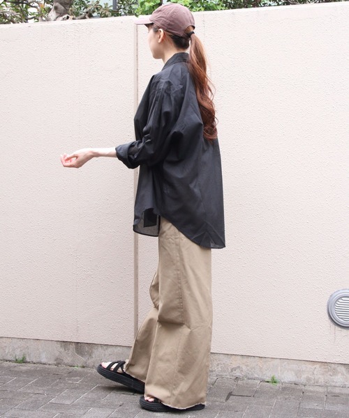 THE SHINZONE(ザ シンゾーン)の「THE SHINZONE/シンゾーン シアーダディシャツ SHEER DADDY SHIRT 25MMSBL09(シャツ/ブラウス・レディース・ブルー/ブラック・FREE)」の4枚目の写真
