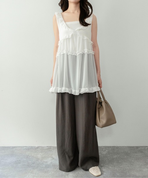 on:nue（オンニュ）の「【on:nue】[3色展開/5サイズ展開] スパンコールシアーレースバレエシューズ（バレエシューズ・レディース・アイボリー/ピンク/ブラック・25.0cm/24.5cm/24.0cm/23.5cm/23.0cm）」の20枚目の写真