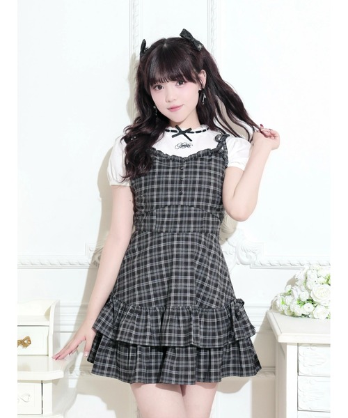 NOEMIE(ノエミー)の「肩リボンフリルキャミワンピース(ワンピース・レディース・ブラック/A/B・M)」の2枚目の写真