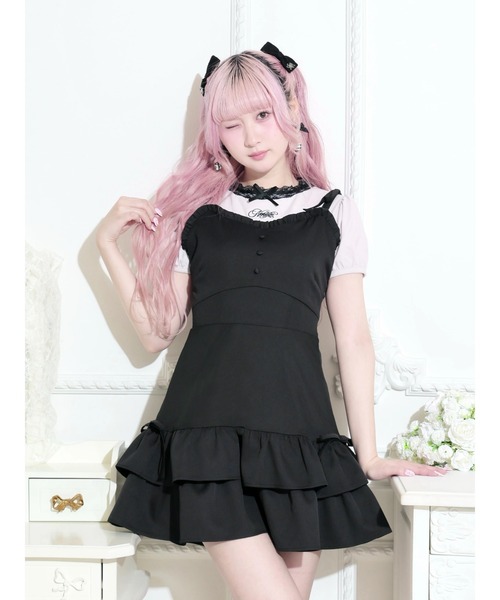 NOEMIE(ノエミー)の「肩リボンフリルキャミワンピース(ワンピース・レディース・ブラック/A/B・M)」の1枚目の写真