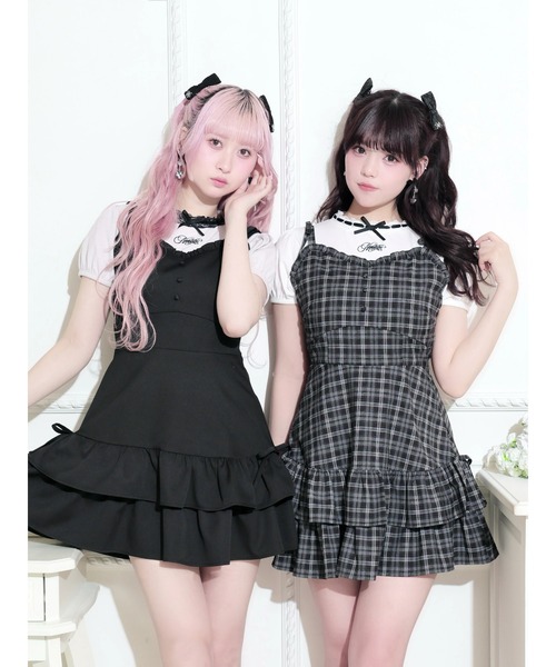 NOEMIE(ノエミー)の「肩リボンフリルキャミワンピース(ワンピース・レディース・ブラック/A/B・M)」の4枚目の写真