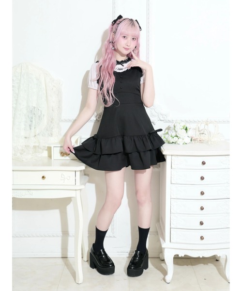 NOEMIE(ノエミー)の「肩リボンフリルキャミワンピース(ワンピース・レディース・ブラック/A/B・M)」の10枚目の写真
