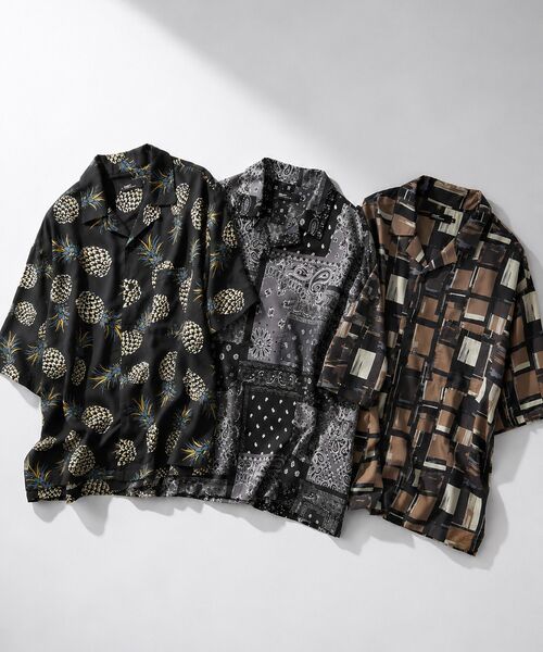 CRAFT STANDARD BOUTIQUE(クラフトスタンダードブティック)の「レーヨン総柄プリント半袖オープンカラーシャツ(シャツ/ブラウス・メンズ・C/B/A/D・M/L/LL)」の5枚目の写真