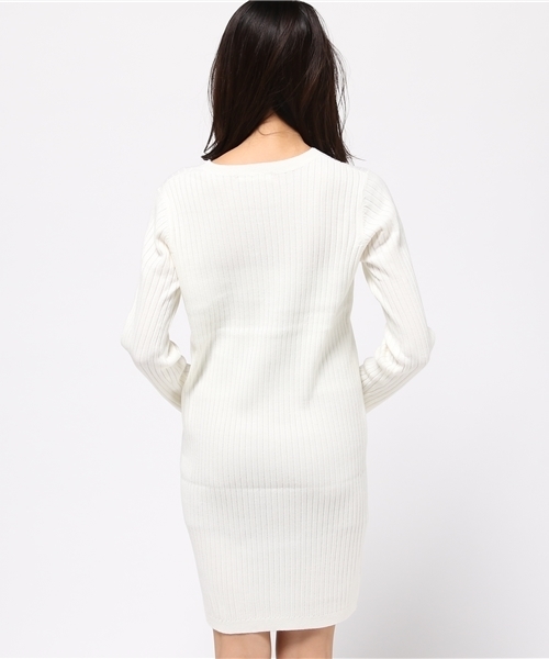 MOUSSY（マウジー）の「WIDE RIB V OP（ワンピース・レディース・イエロー/ネイビー/ホワイト・FREE）」の12枚目の写真