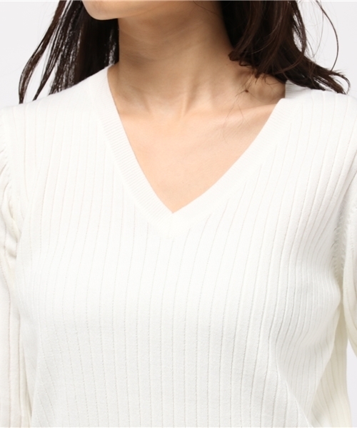 MOUSSY（マウジー）の「WIDE RIB V OP（ワンピース・レディース・イエロー/ネイビー/ホワイト・FREE）」の14枚目の写真