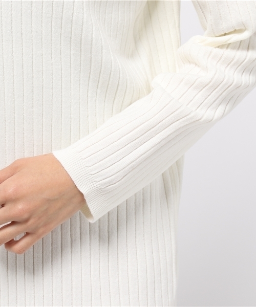 MOUSSY（マウジー）の「WIDE RIB V OP（ワンピース・レディース・イエロー/ネイビー/ホワイト・FREE）」の4枚目の写真