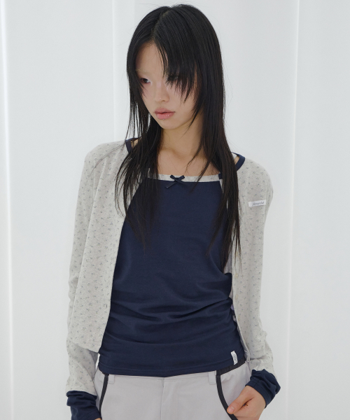 FANCY CLUB(ファンシークラブ)の「エアリーボタンカーディガン (ベージュ) F26QB041(カーディガン/ボレロ・レディース・その他・ONE)」の2枚目の写真