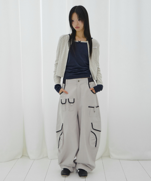 FANCY CLUB(ファンシークラブ)の「エアリーボタンカーディガン (ベージュ) F26QB041(カーディガン/ボレロ・レディース・その他・ONE)」の3枚目の写真