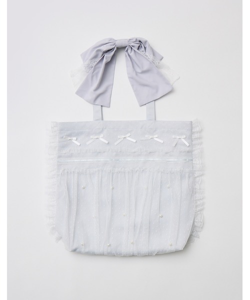 mellfy memory(メルフィーメモリー)の「Mellfy ribbon cake tote bag(トートバッグ・レディース・イエロー/ブルー/ホワイト/ピンク・FREE)」の6枚目の写真