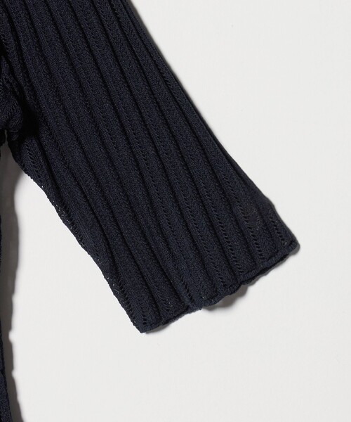 UNITED ARROWS(ユナイテッドアローズ)の「シアー リブ ポロニット ‐ウォッシャブル‐(ニット/セーター・レディース・クリーム/オフホワイト/ネイビー・FREE)」の6枚目の写真