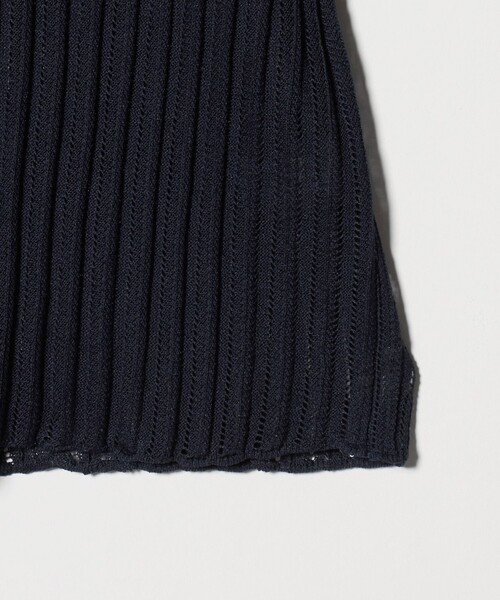 UNITED ARROWS(ユナイテッドアローズ)の「シアー リブ ポロニット ‐ウォッシャブル‐(ニット/セーター・レディース・クリーム/オフホワイト/ネイビー・FREE)」の7枚目の写真