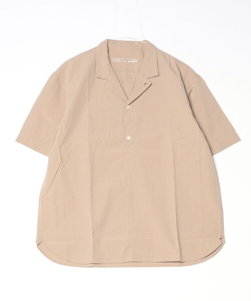 quadro（クオドロ）の「コットン/麻クラフトワッシャーオープンカラー半袖シャツ（シャツ/ブラウス・メンズ・ベージュ/ホワイト/ブラック・LARGE/MEDIUM）」の3枚目の写真