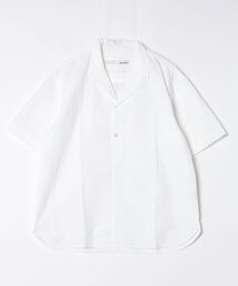 コットン/麻クラフトワッシャーオープンカラー半袖シャツ