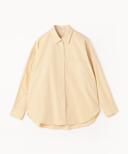 COMME CA Wardrobe(コムサワードローブ)の「〔 +サイズ 〕 オーガニックワッシャーストライプ シャツ(シャツ/ブラウス・レディース・ピンク/サックスブルー・13号)」の12枚目の写真