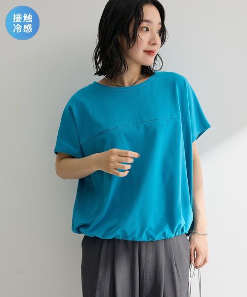 Green Parks(グリーンパークス)の「【適ON】超冷感ドロストフレンチプルオーバー(Tシャツ/カットソー・レディース・ブラック/レッド/オフホワイト/ブルー/キャメル・FREE)」の11枚目の写真