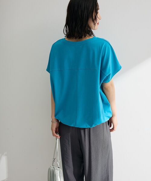 Green Parks(グリーンパークス)の「【適ON】超冷感ドロストフレンチプルオーバー(Tシャツ/カットソー・レディース・ブラック/レッド/オフホワイト/ブルー/キャメル・FREE)」の16枚目の写真