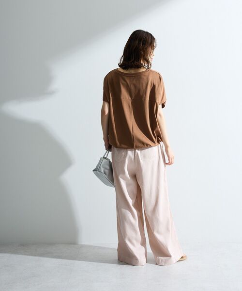 Green Parks(グリーンパークス)の「【適ON】超冷感ドロストフレンチプルオーバー(Tシャツ/カットソー・レディース・ブラック/レッド/オフホワイト/ブルー/キャメル・FREE)」の19枚目の写真