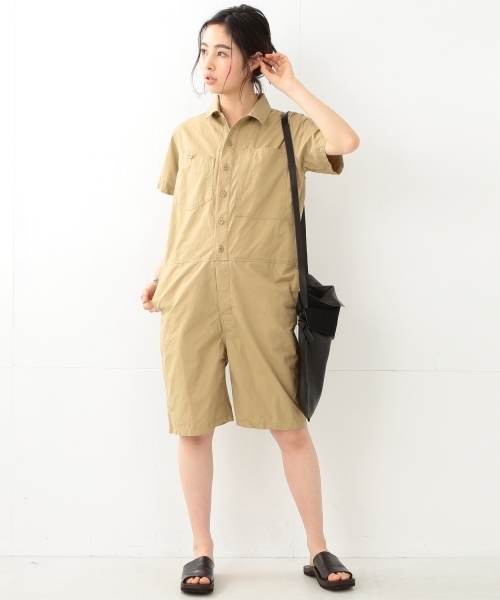 BEAMS BOY（ビームスボーイ）の「【FUDGE5月号掲載】BEAMS BOY / マイクロピーチ オールインワン（つなぎ/オールインワン・レディース・ベージュ/オリーブ・ONE SIZE）」の5枚目の写真