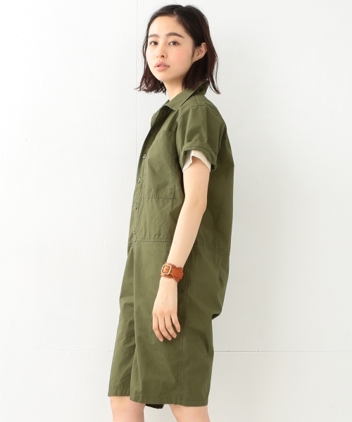 BEAMS BOY（ビームスボーイ）の「【FUDGE5月号掲載】BEAMS BOY / マイクロピーチ オールインワン（つなぎ/オールインワン・レディース・ベージュ/オリーブ・ONE SIZE）」の7枚目の写真